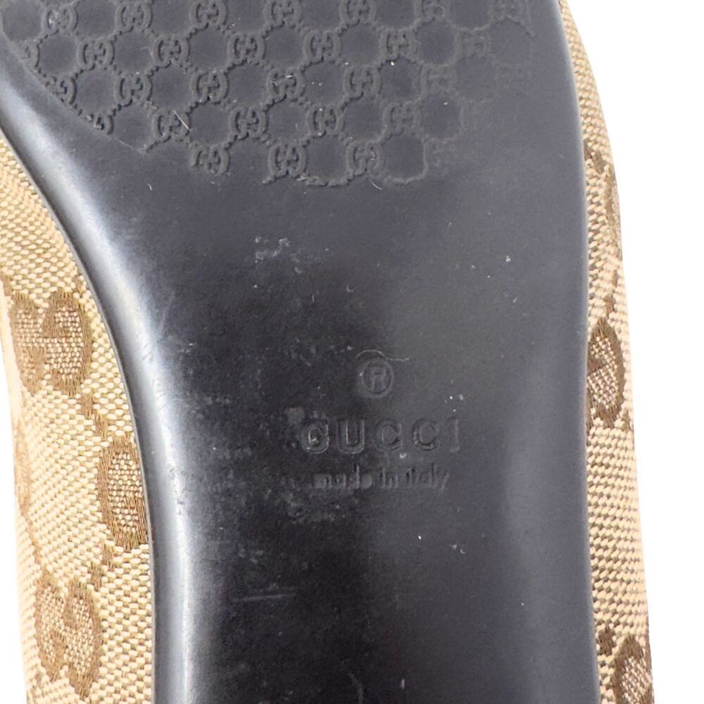 Gucci GG Logo Monogram Supreme Guccissima Brown Canvas Ballet Flat Shoes EU 37.5 - Picture 10 of 11